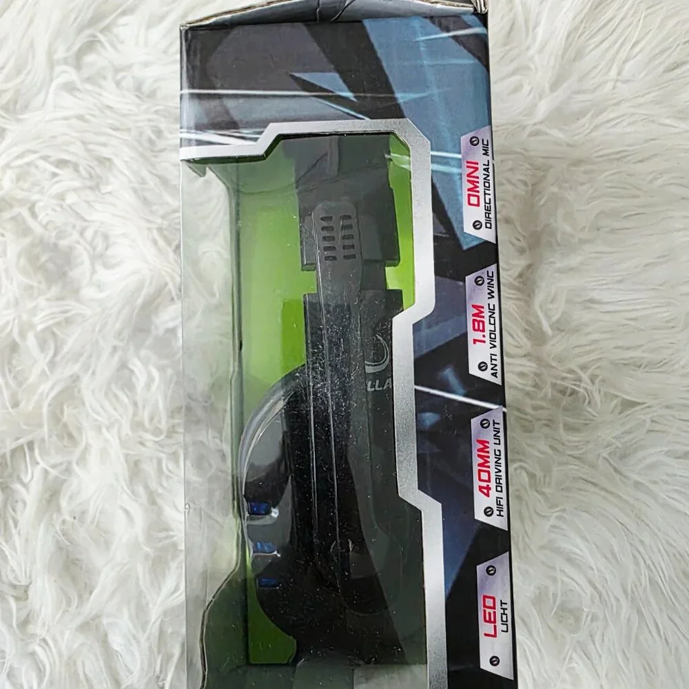 NIB Krazilla KZH-733 LED Super Bass Wired Gaming Headphones, Black/Red